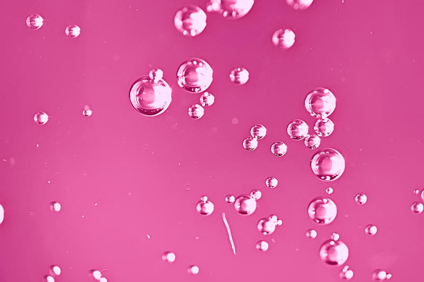 Pink Water Bubbles Background / Fresh Summer Background Pink Air Bubbles in Water
